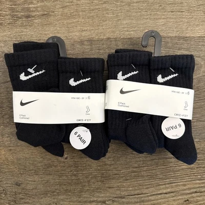 Paquete de 12 calcetines Dri-FIT Performance negros para niños talla 10c-3y Foto 1 de 4