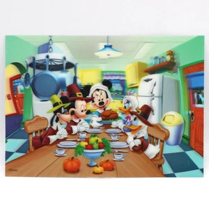 Poster lenticolare 3D Topolino cena del ringraziamento stampa 9,5 x 13,5 pollici - Foto 1 di 1