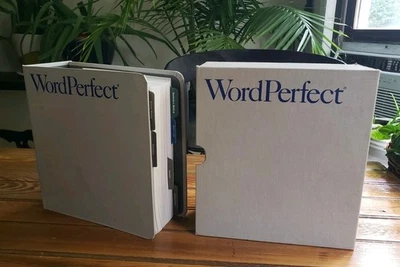 WordPerfect for DOS 5.1 Manual 3-Ring Binder 1989 Box Slip Case IBM PC - Image 1 of 4
