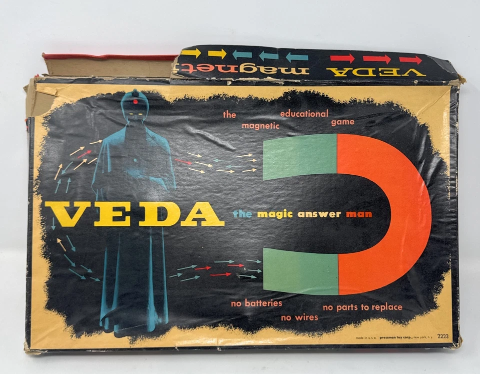 Veda The Magic Answer Man Toy Game Set By Pressman Vintage 1950s - Image 1 of 4