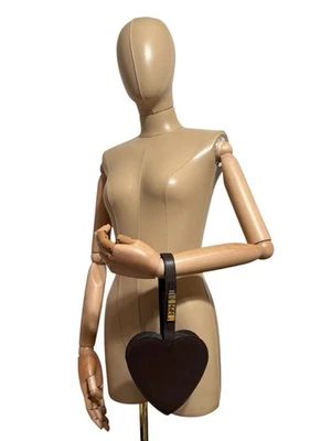 Винтажный Moschino коричневый кожаный сердце кошелек с ремешком сумка - Изображение 1 из 4