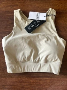 The Barbell Cartel Sports Bra Beige Tan Medium NWT Racerback Gym Activewear - Picture 1 of 5