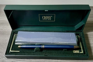 Vintage Cross Ladies No. 2442 Blue Ballpoint Pen With Case in Box CLEAN - Picture 1 of 9