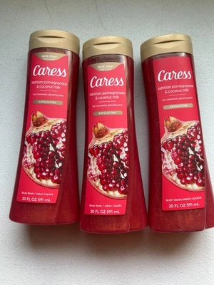 LOTE 3: Jabón Corporal Exfoliante Leche de Coco Granada Tahití Caricia, 20 Fl. Oz Foto 1 de 3