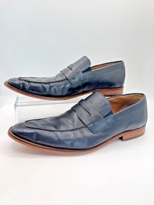 Florsheim Sabato Mens Blue Leather Textured Penny Loafers Dress Shoe Size 11 - Picture 1 of 6