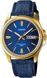 Casio LTP-E111GBL-2AVDF Blue Dial Leather Band Analog Enticer Women's Watch - Picture 1 of 3