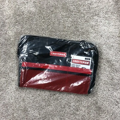 Craftsman 13 in W X 9.75 in H Wide Mouth Tool Bag 6 Pocket Black/Red 513100 NWT - Image 1 of 4