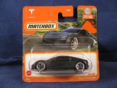 2024 MATCHBOX TESLA ROADSTER SHORT CARD NEW #48, w/Real Riders BBS Wheel Swap - Image 1 of 4