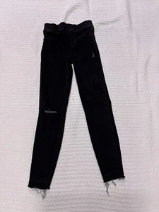 Pantalones de mezclilla Spanx desgastados deshilachados bordes agujeros negros talla XS bolsillos traseros - Imagen 1 de 11