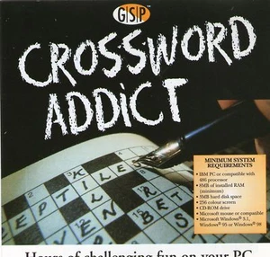 CROSSWORD ADDICT | Over 480 Crosswords| New | Win 95 98 XP ( 7 8 10 see listing) - Picture 1 of 1