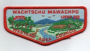 OA Wachtschu Mawachpo Lodge 559 Flap S-49, Ordeal, Org.-Red Brd, Mint! - Picture 1 of 2