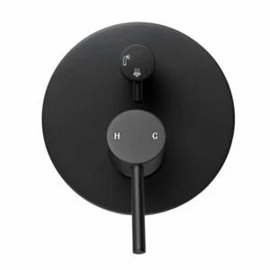 LUCID PIN SERIES ROUND BLACK MIXER DIVERTER - Picture 1 of 2