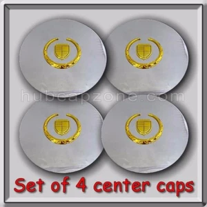 Set 4 Chrome Gold 2001-2002 Cadillac Eldorado Wheel Center Caps Replica Hubcaps - Picture 1 of 4