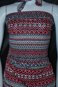 Tejido de punto elástico de rayón hermoso estampado rayón spandex tribal Chevron - Imagen 1 de 10