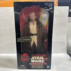 Star Wars Episode 1 Qui-Gon Jinn Jedi 12" Figure w/ Lightsaber 1998 Hasbro New - Picture 1 of 7