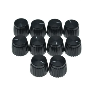 10pcs Guitar Amplifier-Knobs-Black-w-Black-Cap-Push-on-fits-Marshall-Amplifier - Picture 1 of 7