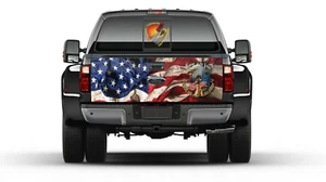 Camión pegatinas de vinilo con portón trasero patriótico American Flag Veterans - Imagen 1 de 4