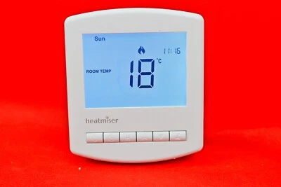 Heatmiser Slimline v4 Digital Programmable Thermostat White - Image 1 of 3