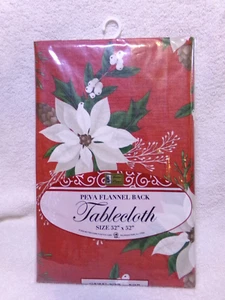 Better Home Christmas 52" x 52" Square Tablecloth Peva Flannel Back Tablecloth - Picture 1 of 8