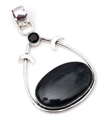 Colgante de hierro ojo de tigre de plata esterlina 925 piedras preciosas hecho a mano joyería 2,15" Foto 1 de 4