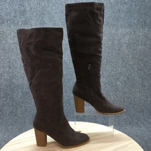 DV Dolce Vita Boots Womens 6.5 Tall Knee High Brown Suede Heeled Zipper - Picture 1 of 18