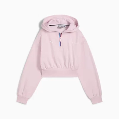 PUMA - Women's Standard BMW MMS Motorsport ESS Half-Zip Hoodie | Rose Mauve Pink - Image 1 of 4