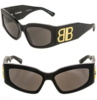 Gafas de sol BALENCIAGA BOSSY Cat 0321 negras de moda geométricas unisex BB0321S 002 Foto 1 de 4