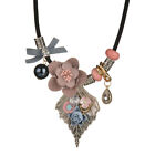 Pretty Necklace With Flowers & Leaves - 47cms Long Plus Extender Chain....cg0502