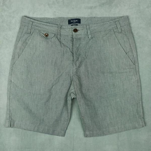 Paul Smith Shorts Mens 33 Grey 8 inch Chinos PSJ PS Jeans Button Fly Stretch - Picture 1 of 12