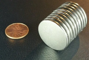 5 Neodymium 25mm x 2mm Disc Magnets Super Strong Rare Earth Round Bottle Cap - Picture 1 of 6
