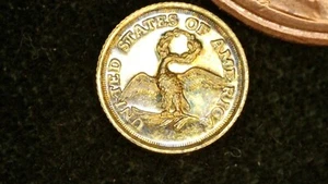 MINIATURE COIN 1795 CAPPED BUST 10 dollars EAGLE GOLD PLATE over STERLING SILVER - Picture 1 of 2