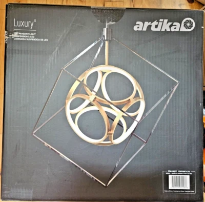 Artika Lujo 1 Luz Negro y Dorado Moderno Industrial Integrado LED Luz Colgante Foto 1 de 3