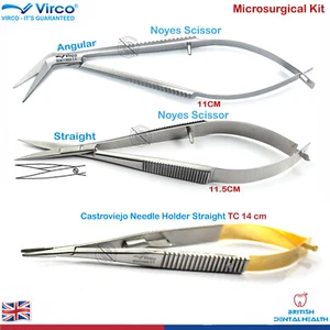 Suture Ophthalmic Surgery Kit Micro Surgical Spring Scissors Castroviejo Forceps - Picture 1 of 5