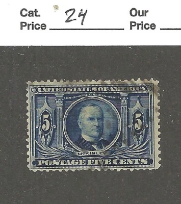US # 326, 5 cent blue, McKinley, 1904, VF-XF, scv $24 - Image 1 of 2
