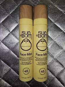 Sun Bum Face Mist rinfrescante viso nebulizzatore protezione solare 3,4 oz ampia SPF 45 lotto di 2 - Foto 1 di 1