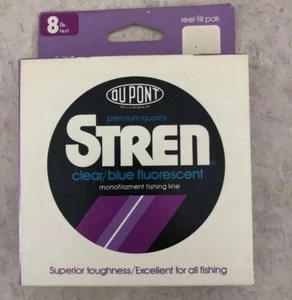  Stren Monofilament Fishing Line 8 lb. Test 250 Yd.  Fluorescent Clear/Blue   - Picture 1 of 4