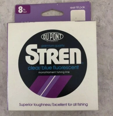  Stren Monofilament Fishing Line 8 lb. Test 250 Yd.  Fluorescent Clear/Blue   - Image 1 of 4