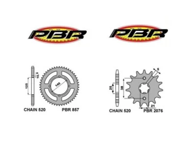 Set Transmission PBR Engrenage 47 Pignon 13 pour Yamaha XV 125 Cc Virago 1997 - Photo 1/3