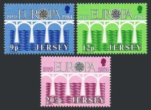 Jersey 326-328, MNH. Michel 320-322. EUROPE CEPT-1984. Bridge. - Picture 1 of 1