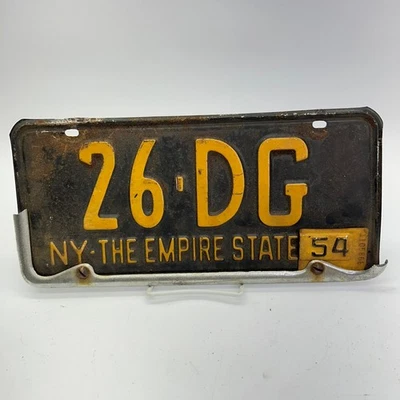 New York Passenger NY-The Empire State NY License Plate Tag 1954 26-DG RARE - Image 1 of 2