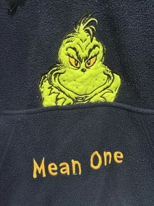 Grinch Dr. Suess 1/4 Zip Blue Hoodie Womens Size XL Mean One- THE GRINCH Pre Own - Picture 1 of 7