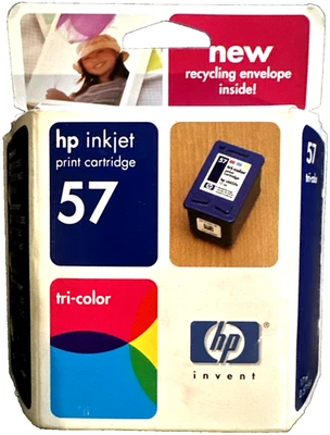 HP Inkjet 57 Tri-Color Ink Print Cartridge Genuine OEM C6657AN New in Sealed Box - Image 1 of 4