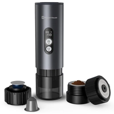 150W Espresso Maker with 2-3 Min Fast Self-Heating, Portable Travel Espresso ... - Image 1 of 4