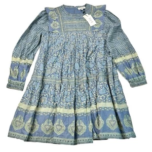 NEW Sea New York Amaki Border Print Smocked Cottagecore Prairie Tunic Dress M - Picture 1 of 22