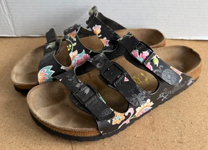 Sandalo estivo DONNA taglia 11 Birkenstock Papillio Florida nero paisley morbido letto - Foto 1 di 7