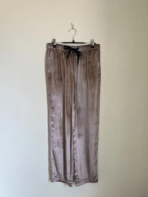 rag & bone Women's Crushed Velvet Track Pants in Brown Size US 2 - Image 1 of 4