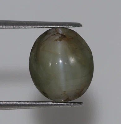 Natural Green Cat’s Eye Chrysoberyl Loose Oval Shape 7.46 Ct CERTIFIED Gemstone - Image 1 of 4