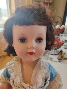 Muñeca Caminar Cabello Marrón Personaje Americano 24" Años 50 De Colección - Imagen 1 de 9