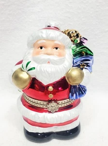 Mr. Christmas Porzellan Santa animierte Spieluhr Weihnachtsschlitten 4,75" getestet - funktioniert - Bild 1 von 13