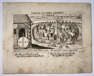 SMOLENSK RUSSIA 1625 DANIEL MEISNER  ANTIQUE ENGRAVED VIEW 17TH CENTURY - Picture 1 of 3